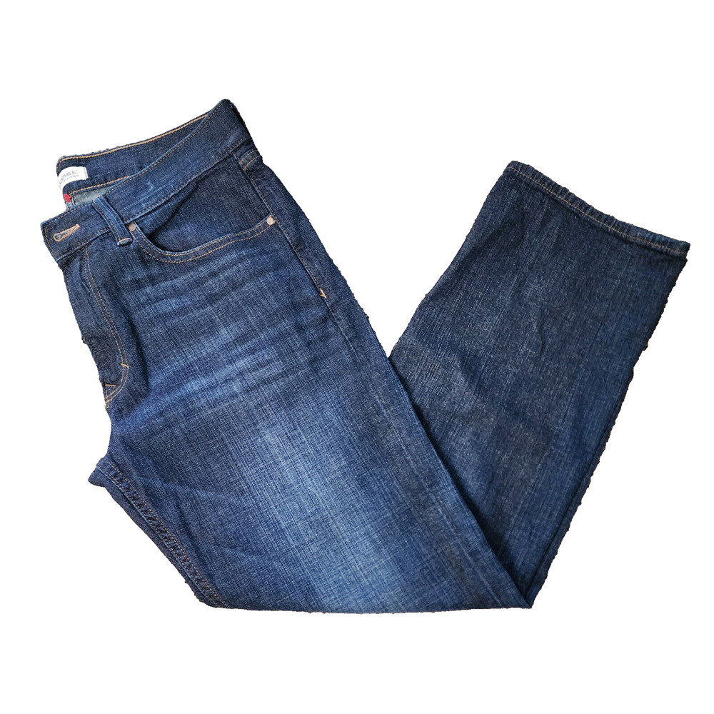Banana Republic Blue‎ Stretch Denim Straight Leg Jeans Womens Size 29 x 28
